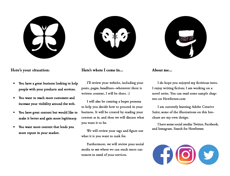 writing services; brochure