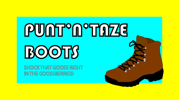 Punt'N'Taze Boots Post Card